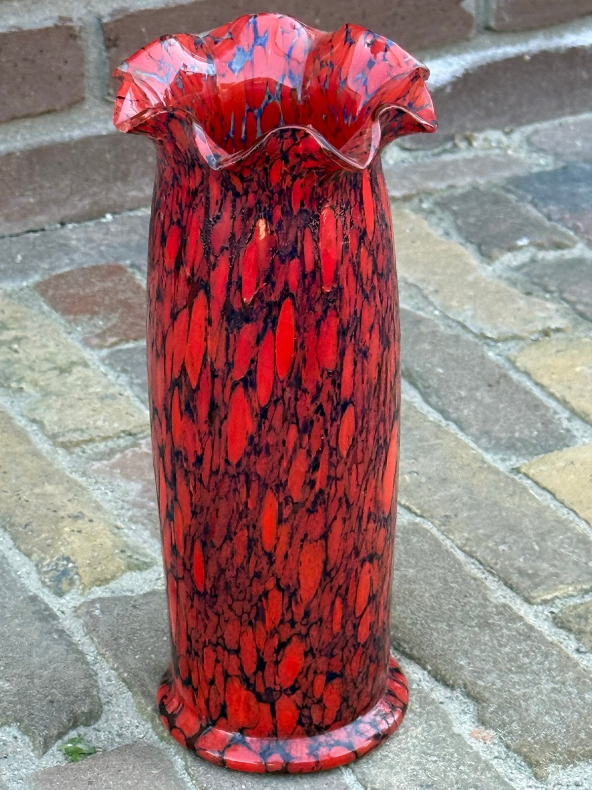 Loetz / Kralik Art Nouveau vaas, rood met blauw, Antiek en Kunst, Ophalen of Verzenden
