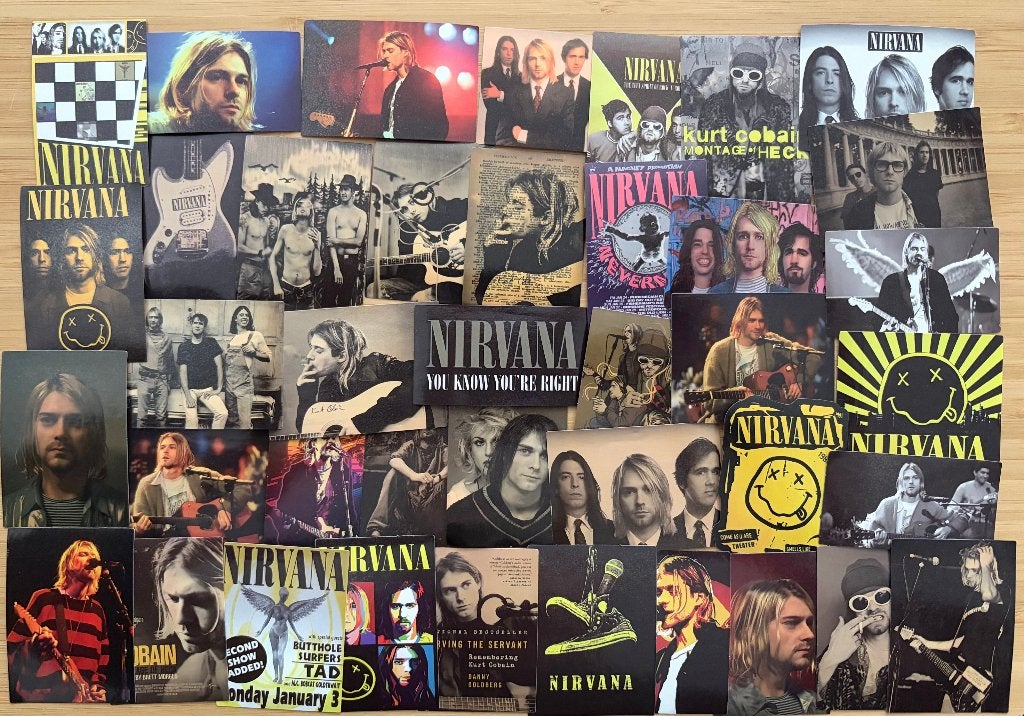 Nirvana band foto stickers, Verzenden, Nieuw, Meerdere stickers