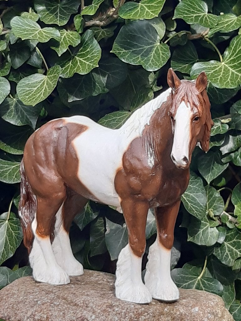 Tinker paard beeld groot  / irish cob / gypsy vanner, Ophalen of Verzenden, Zo goed als nieuw, Mens