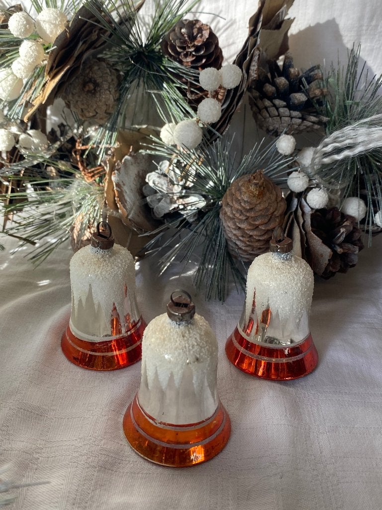 Vintage kerstballen klokjes glas, Gebruikt, Onbekend, Ophalen of Verzenden, Onbekend
