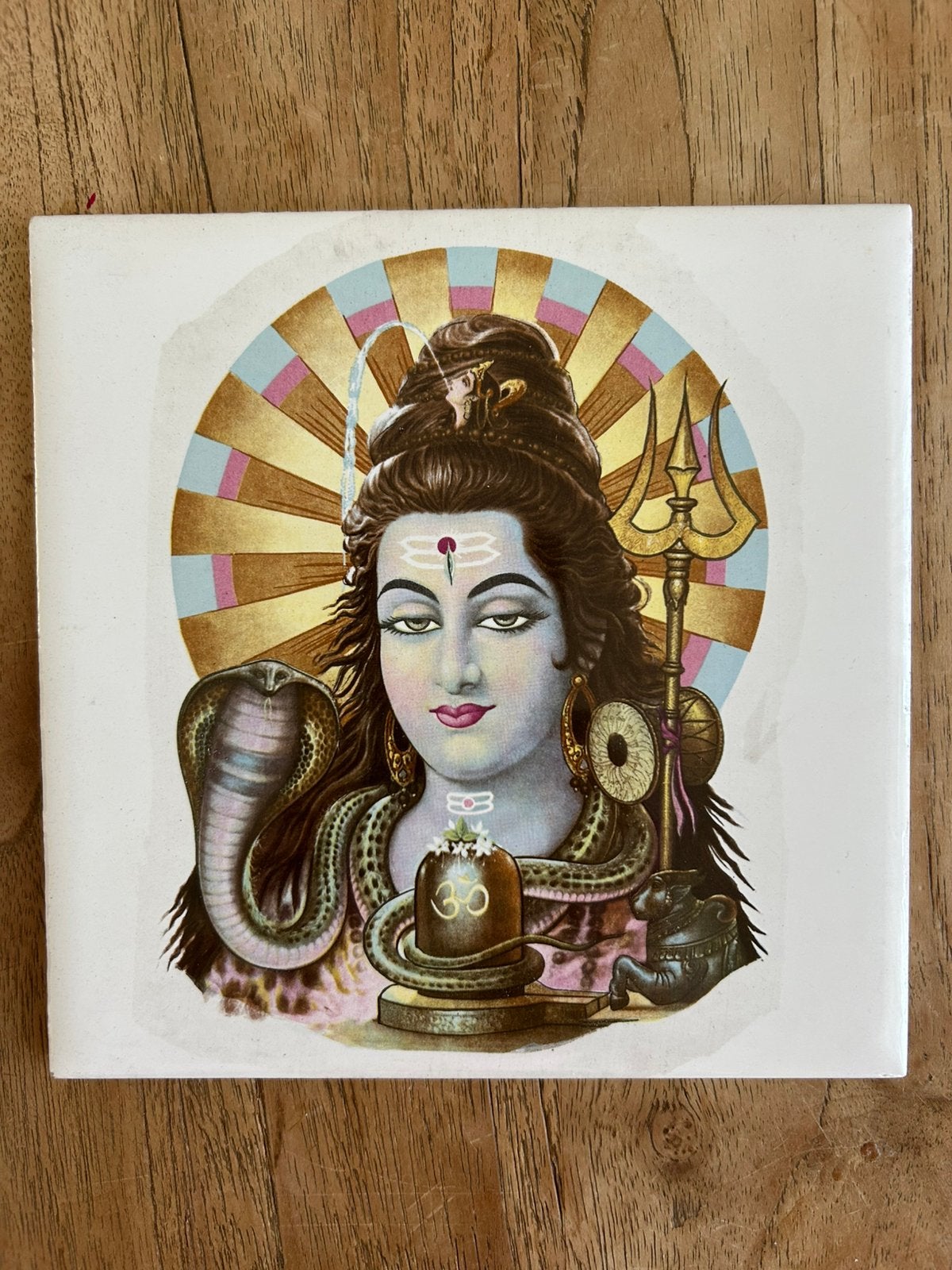 Shiva keramiek tegel., Ophalen of Verzenden, Nieuw, Hindoeïsme