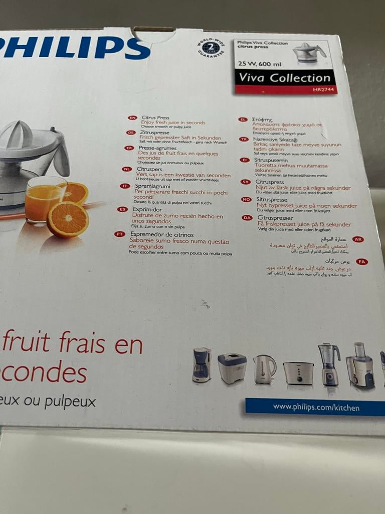 Philips Viva Collection Citruspers HR2744 - Nieuw, Ophalen of Verzenden, Nieuw