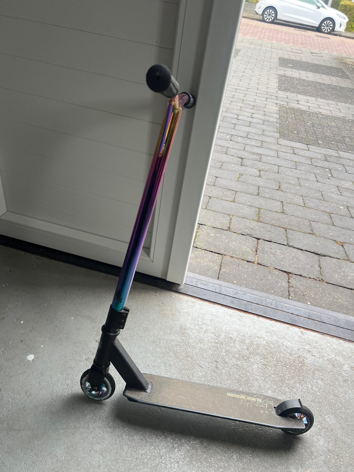 Stuntstep met regenboogkleurig stuur, Ophalen, Gebruikt, Gewone step