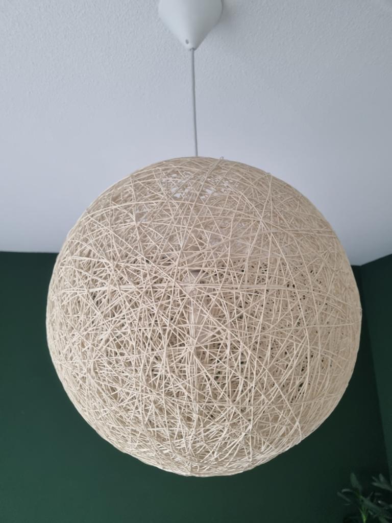 Hanglamp wit gevlochten ongeveer 50 cm doorsnede, Ophalen, Gebruikt, Minder dan 50 cm