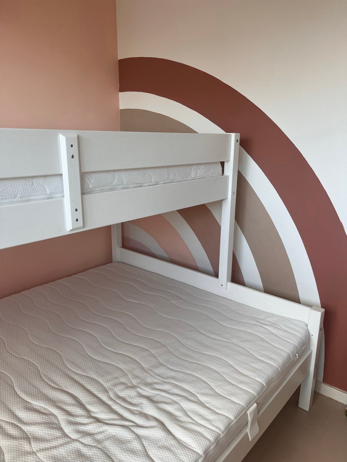 Jysk Stapelbed +1 matras - Wit, Ophalen, 90 cm, 160 tot 180 cm, Tweepersoons