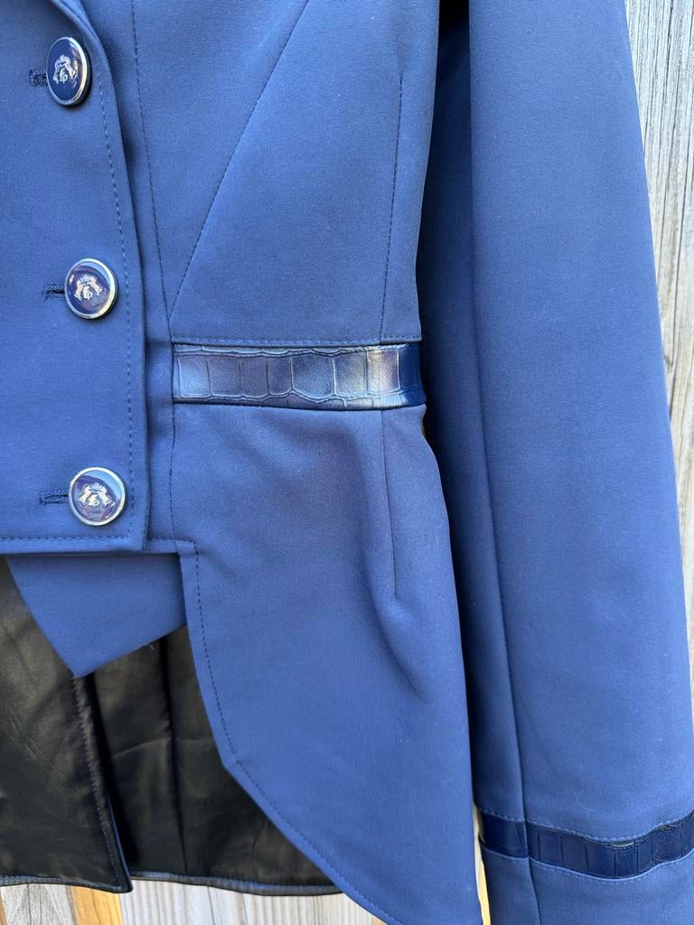 Fair Play Valentina Croco Blauw Wedstrijdjasje Maat 34, Dieren en Toebehoren, Paardrijkleding, Dressuur, Ophalen of Verzenden