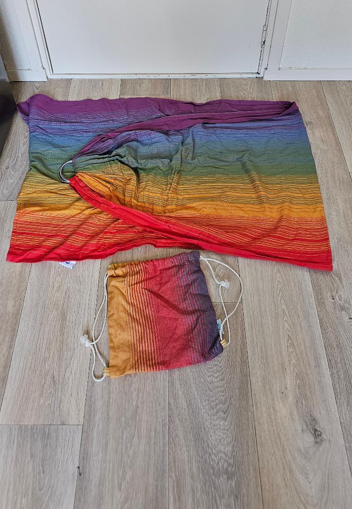 Granujas Neko - Regenboog draagdoek met ringen, Kinderen en Baby's, Babydragers en Draagdoeken, Draagdoek, Zo goed als nieuw, Buik, Rug of Zij