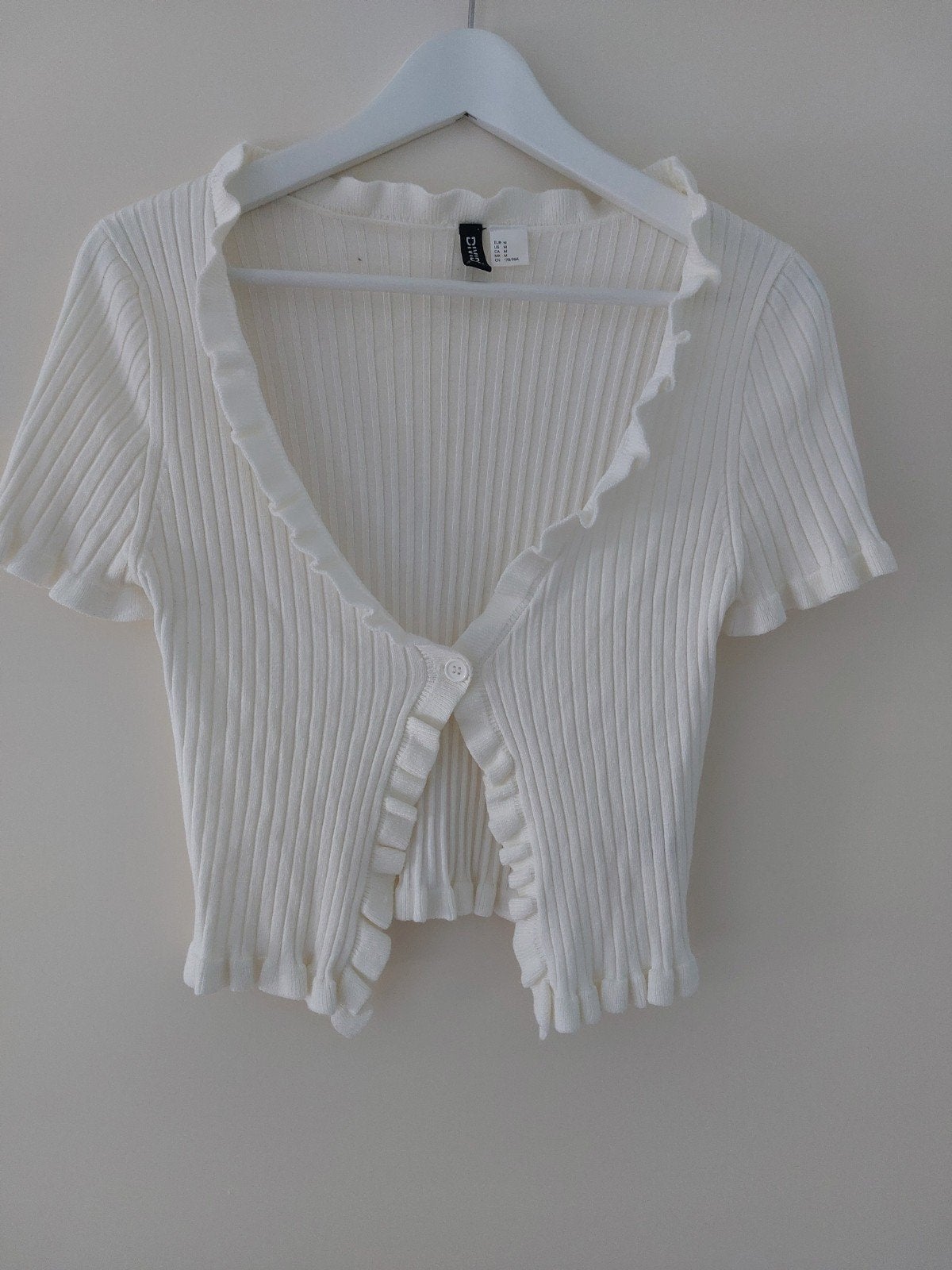 mooi crème ivoor kleurig vestje met roesje HM maat m, Ophalen of Verzenden, Zo goed als nieuw, Maat 38/40 (M), Wit