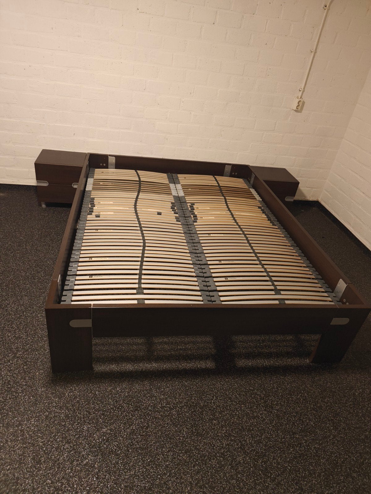 Tweepersoonsbed incl nachtkastjes Bossflex 160x210 cm, Ophalen, Gebruikt, 210 cm, Tweepersoons