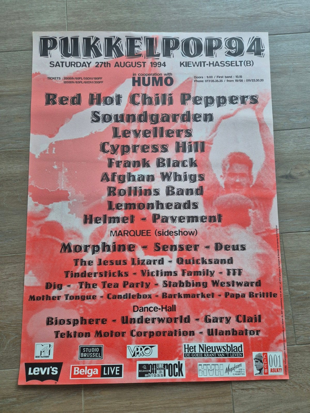 Poster Pukkelpop 1994, Ophalen of Verzenden, Zo goed als nieuw, Muziek