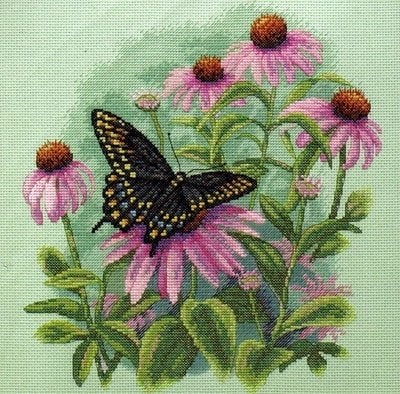 borduurpakket Butterfly and Daisies dimensions marti, Hobby en Vrije tijd, Ophalen of Verzenden, Nieuw, Handborduren, Borduurpakket