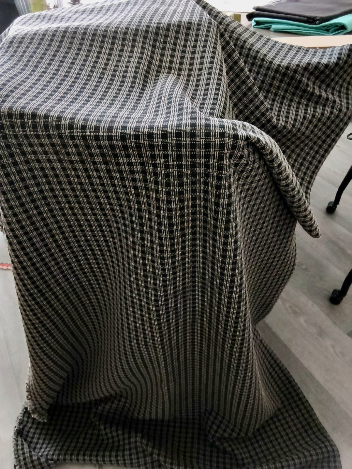 Zwart-wit geruite stof, Overige materialen, Verzenden, 120 cm of meer, Zwart