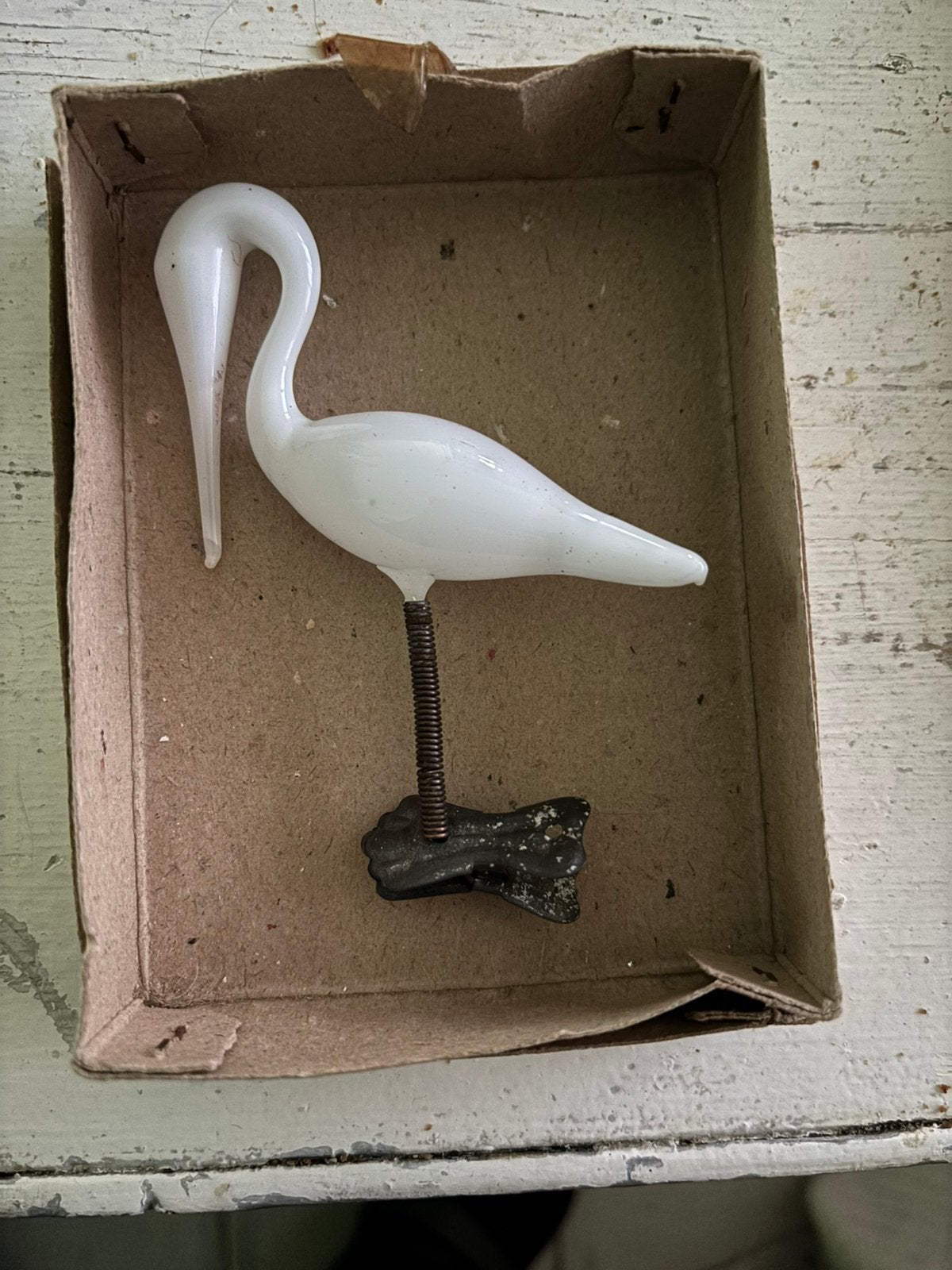 Oude kerstbal vogel, Ophalen of Verzenden, Gebruikt