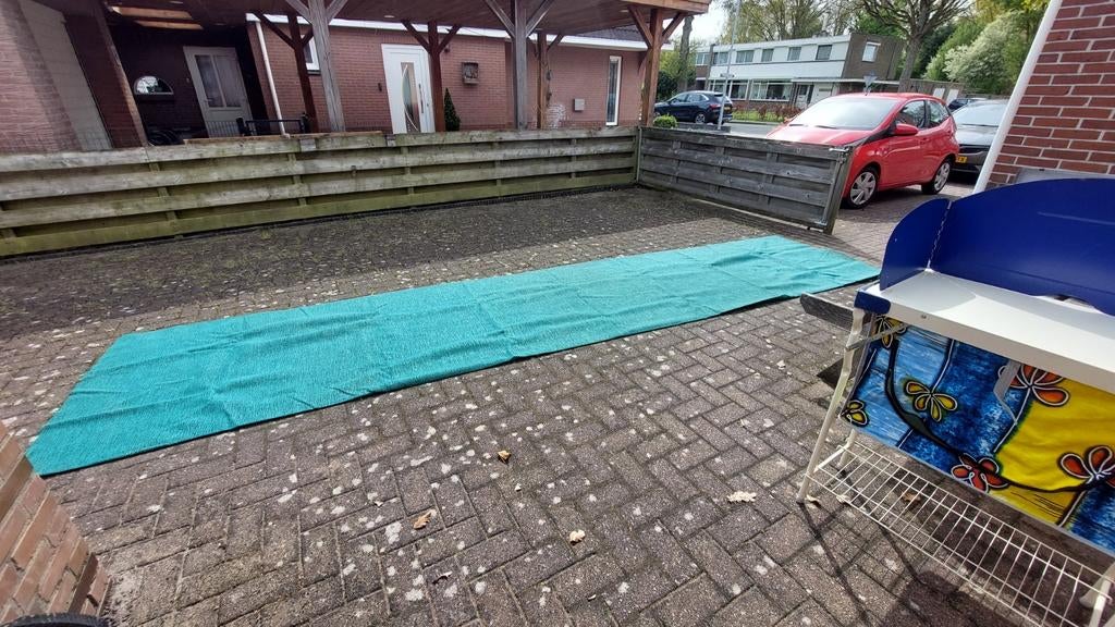 Tent tapijt, groen, Caravans en Kamperen, Ophalen, Gebruikt