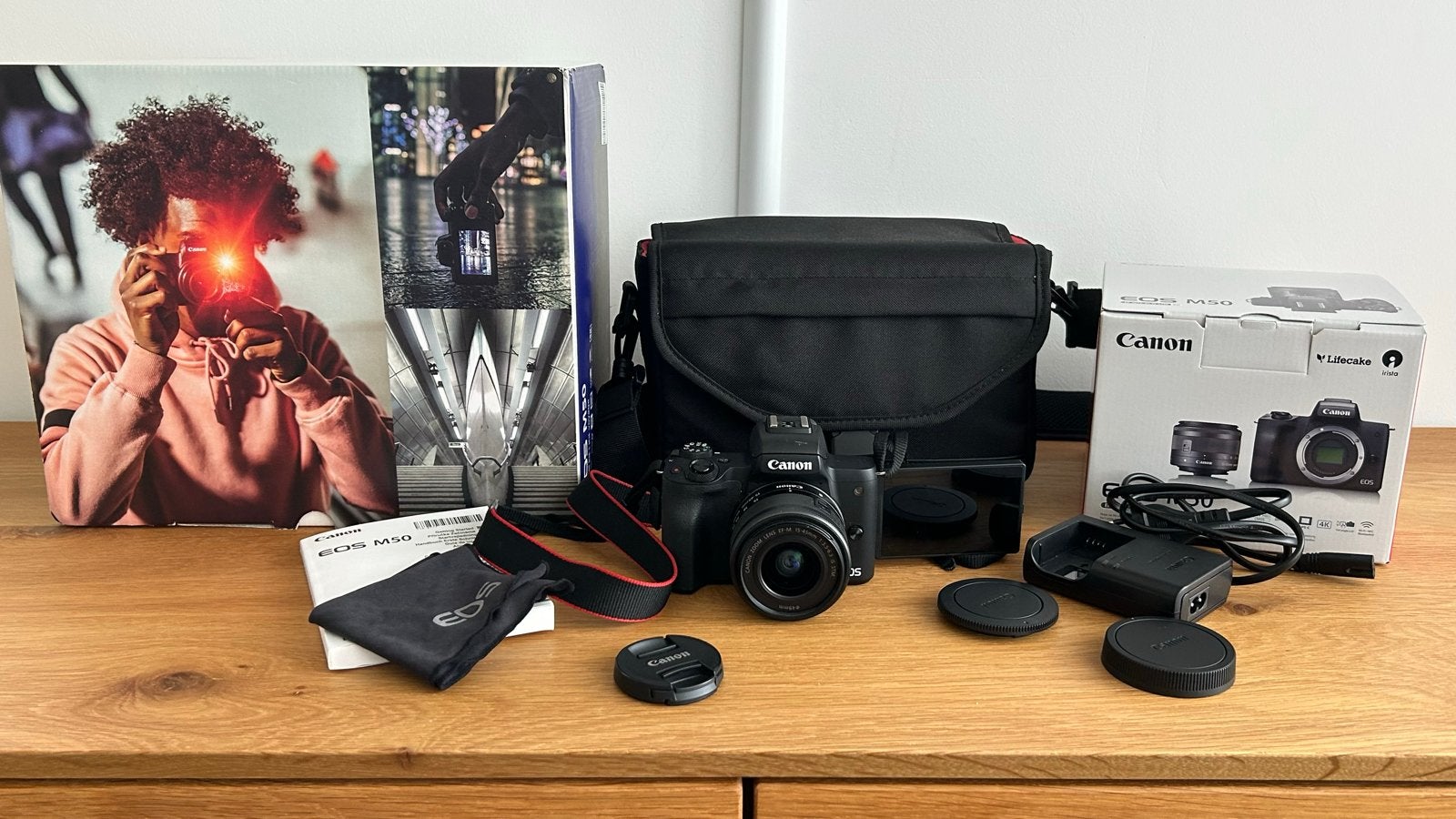 Canon EOS M50 Systeemcamera met EF-M 15-45mm lens, Audio, Tv en Foto, Gebruikt, Canon, Beeldstabilisatie, Ophalen of Verzenden