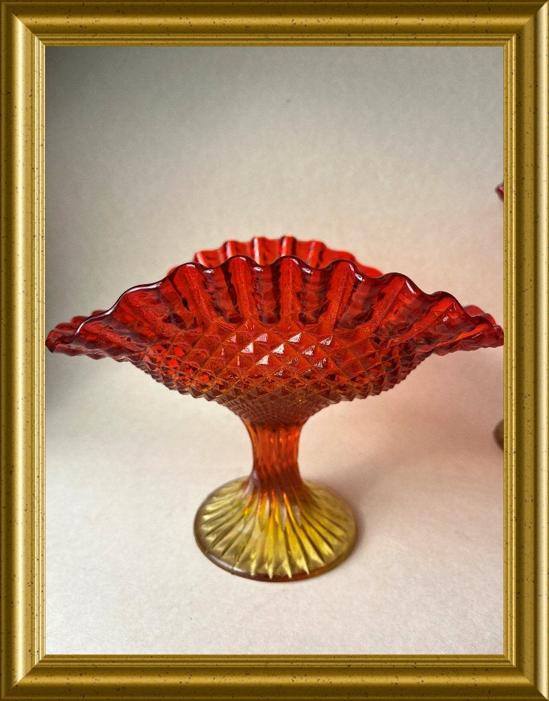 Mooi schaaltje: amberina glass, Antiek en Kunst, Antiek | Glas en Kristal, Ophalen of Verzenden