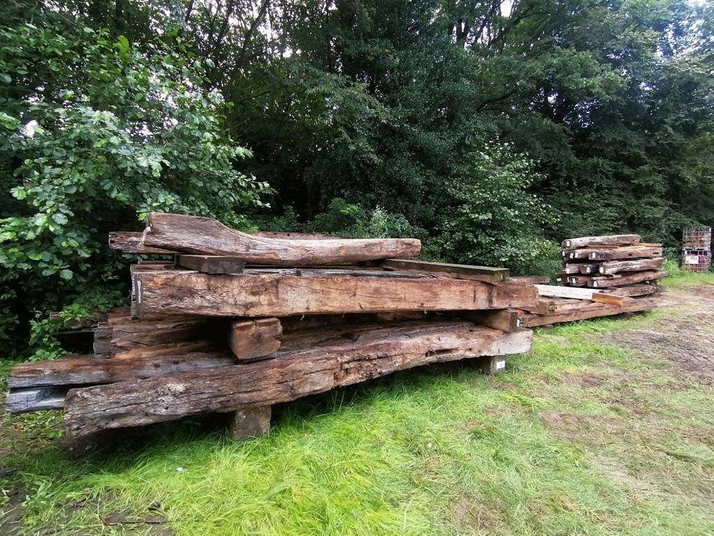Dikke en lange eiken gebintbalken (tot 8m), Ophalen, Gebruikt, 250 cm of meer, Balken