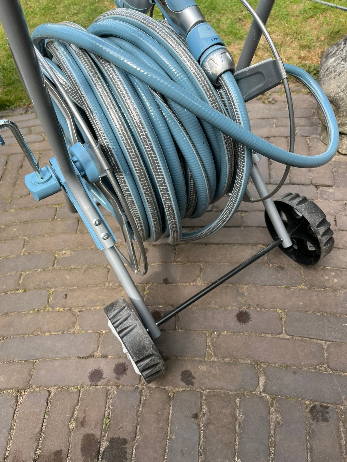 Zgan slangwagen met 25 m slang., Tuin en Terras, Tuinslangen, Ophalen, Zo goed als nieuw, Tuinslanghaspel