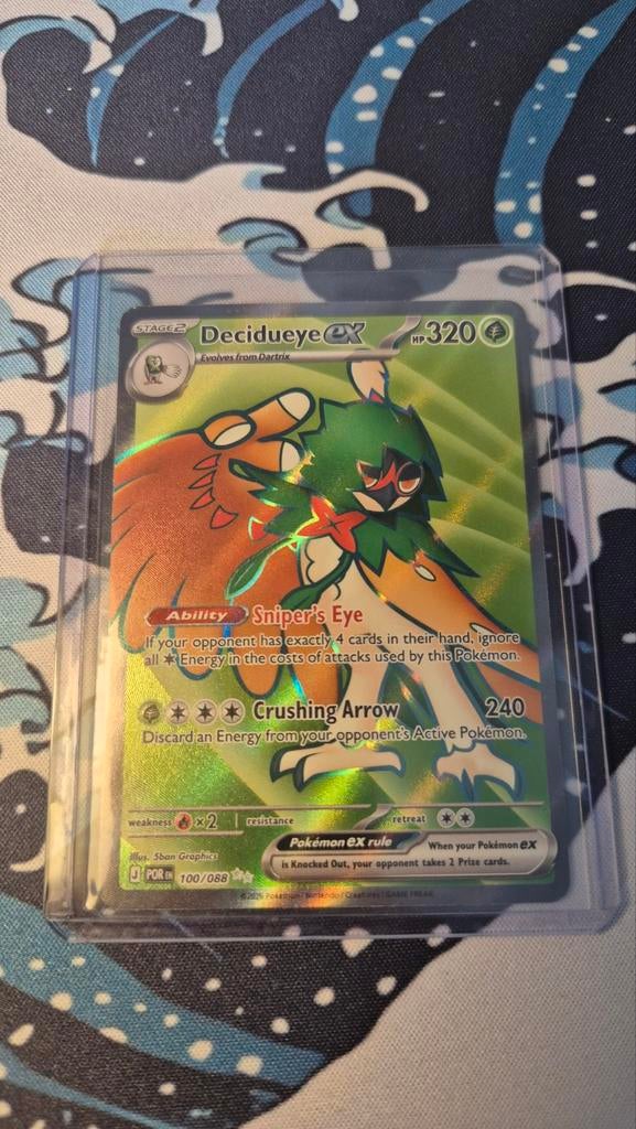 Decidueye ex 100/088 - Pokémon Kaart - Zo goed als nieuw, Ophalen of Verzenden, Zo goed als nieuw, Losse kaart, Foil