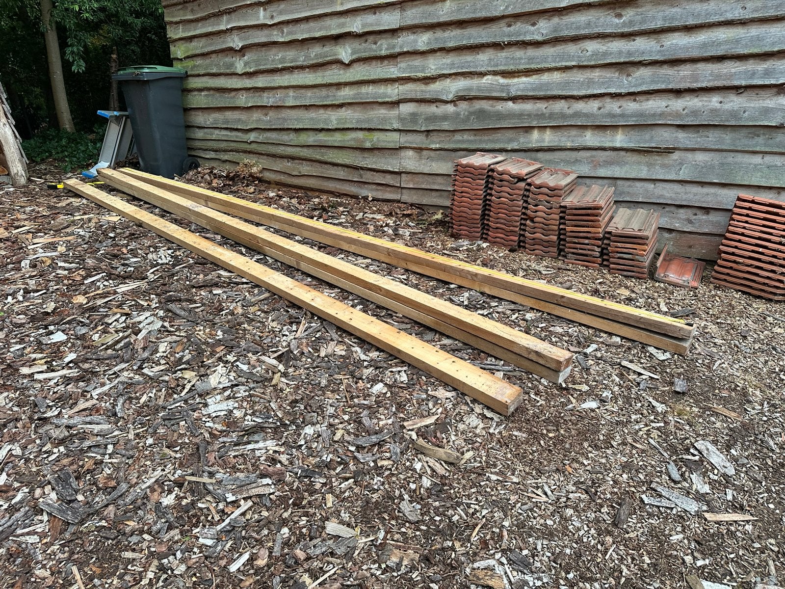 Gebruikte Vuren Planken - 5 stuks, ong. 5cm x 10cm x 4,60mtr, Ophalen, Zo goed als nieuw, Balk, Vuren