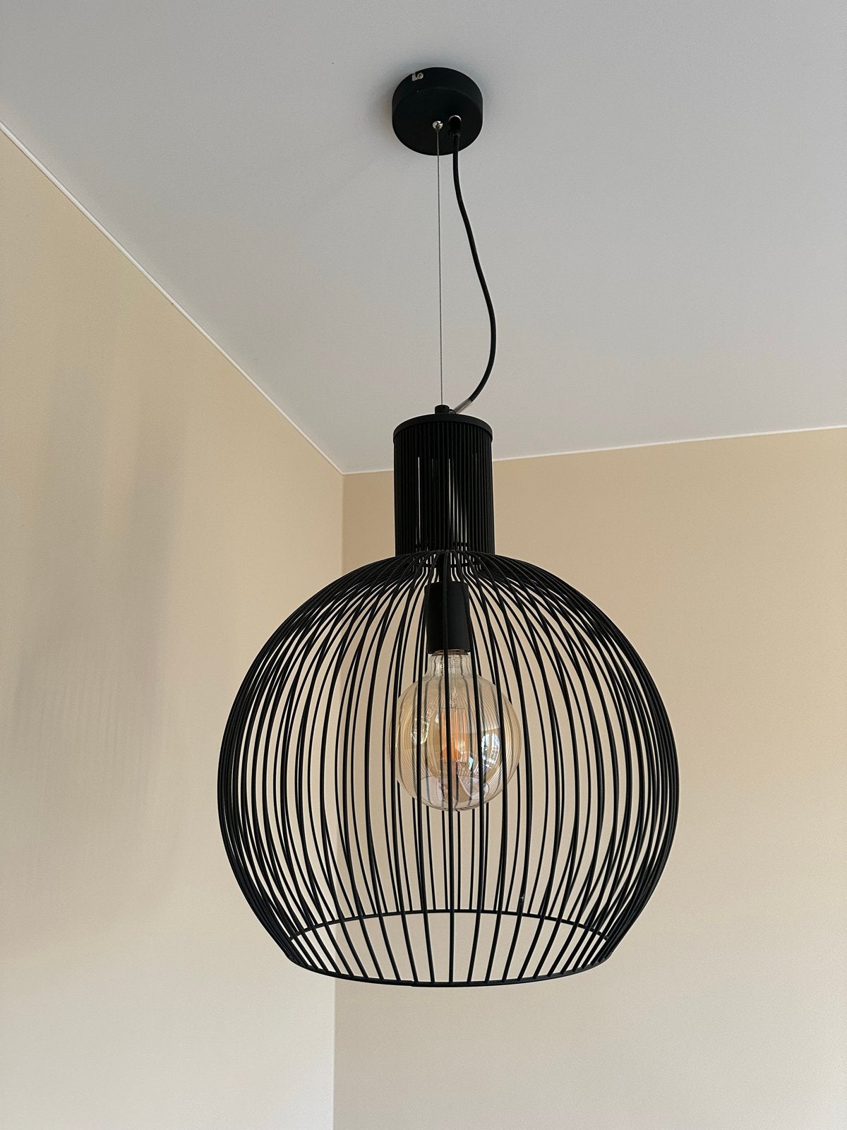 Kwantum hanglamp zwart, zo goed als nieuw, Huis en Inrichting, Ophalen, Zo goed als nieuw, Metaal, E27 (groot)