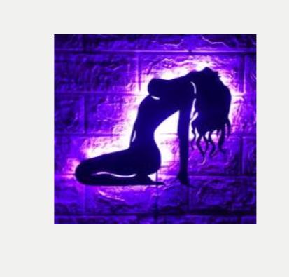 LED wandlamp meerkleurig op USB - Vrouw Silhouet, Ophalen of Verzenden, Nieuw