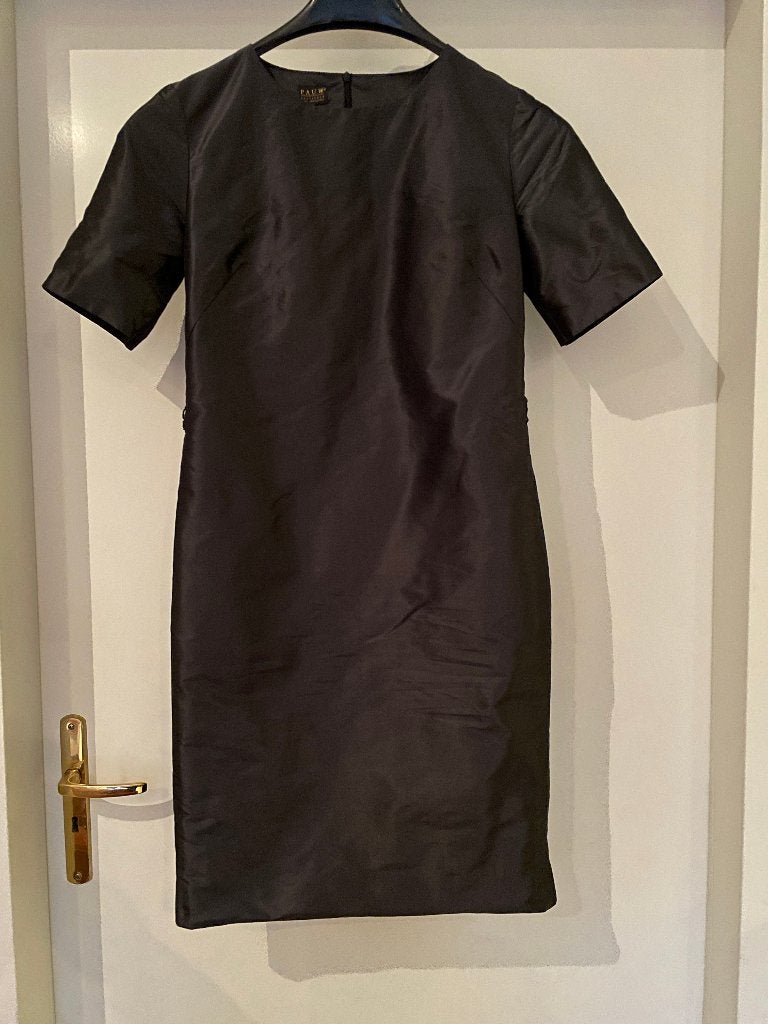 Pauw: z.g.a.n. luxe zacht glanzend jurkje maat S, Kleding | Dames, Jurken, Verzenden, Zwart, Pauw, Zo goed als nieuw