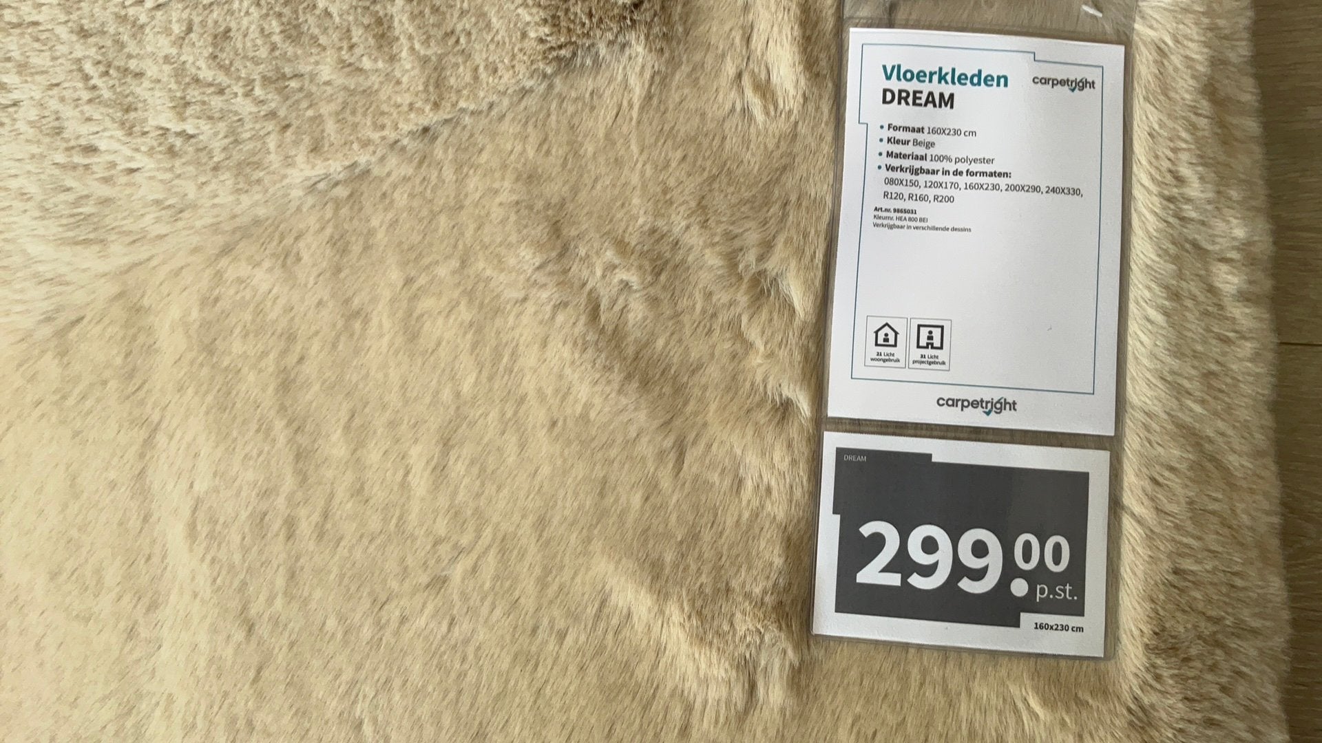 Nieuw Carpetright Dream vloerkleed 1.60 m bij 2.30 m, Ophalen, 150 tot 200 cm, Rechthoekig, Beige