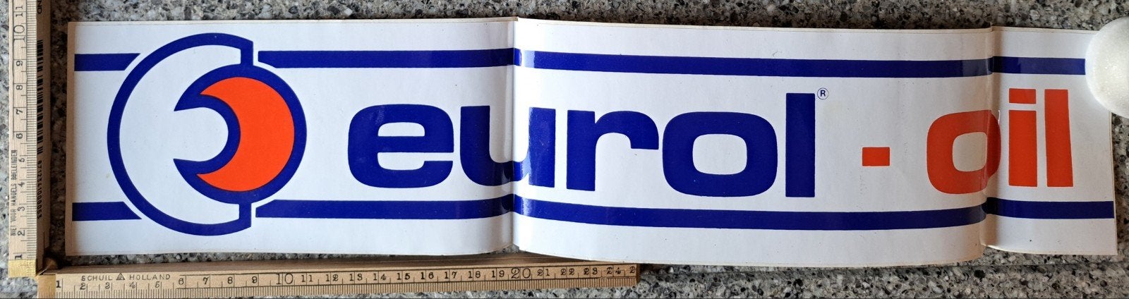 grote vintage sticker Eurol smeermiddelen, oliën additieven, Ophalen of Verzenden, Zo goed als nieuw, Auto of Motor