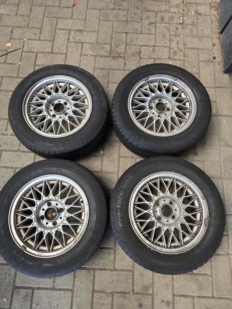 BMW 14 inch honingraat velgen met banden, Ophalen, 14 inch, Gebruikt, Banden en Velgen