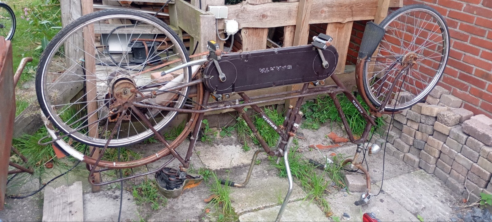 Oude tandemfiets - opknapper / voor onderdelen, Ophalen, Minder dan 10 versnellingen, Gebruikt, Onbekend