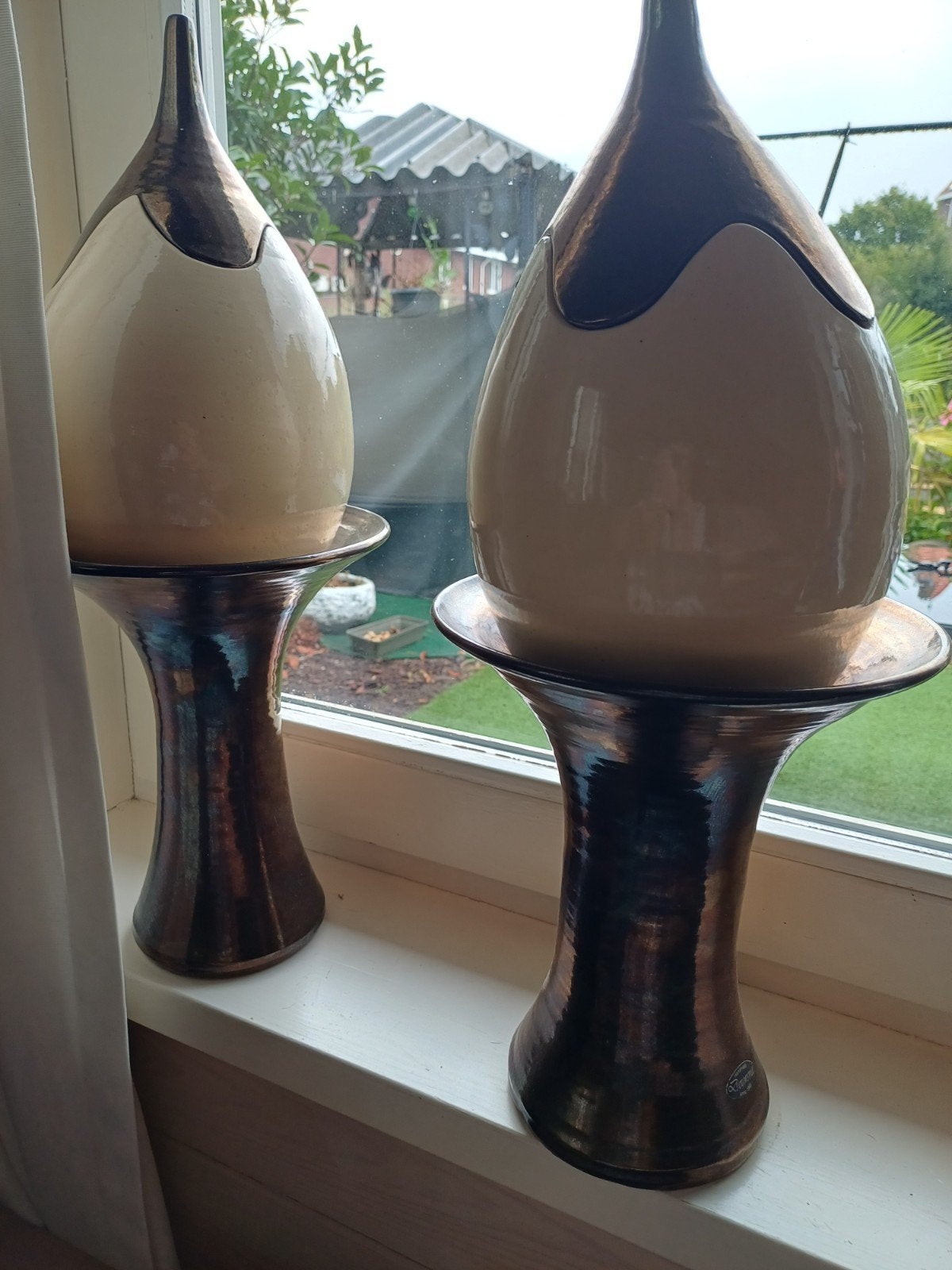 Unieke handmade vazen met los bovendeel  nu in prijs omlaag, Ophalen