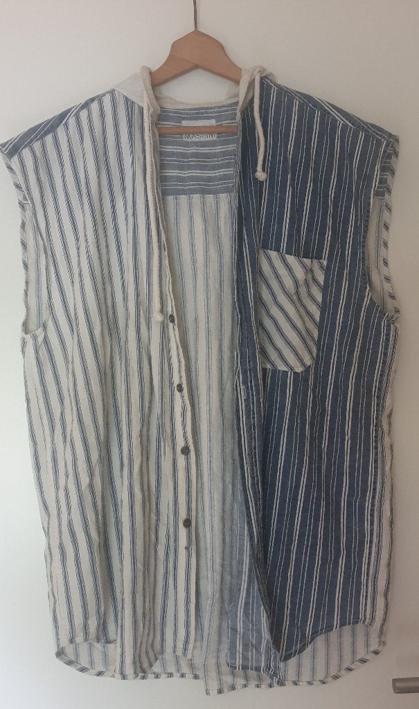 mouwloos Mascini blouse met capuchon katoen maat L, Verzenden, Zo goed als nieuw, Maat 42/44 (L), Overige kleuren