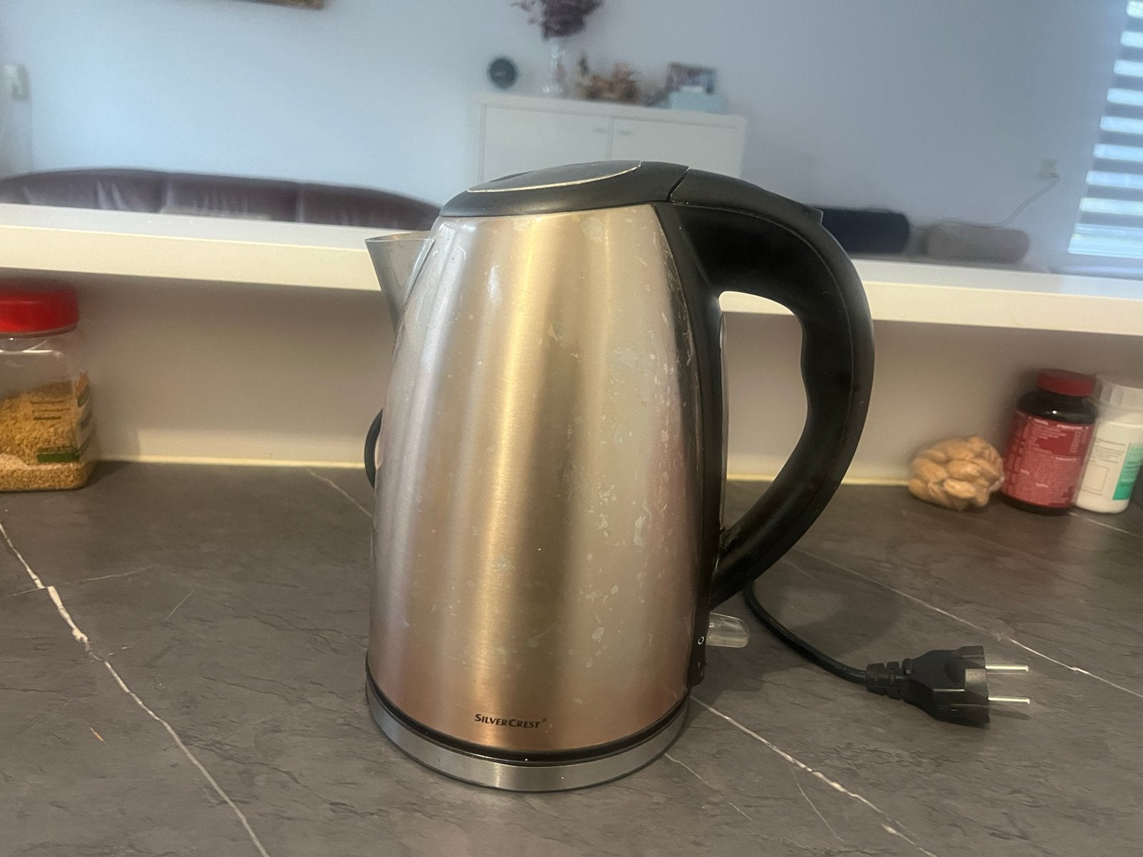 SilverCrest Waterkoker RVS - Gebruikt, 1 tot 2 liter, Ophalen of Verzenden, Gebruikt, Draadloos