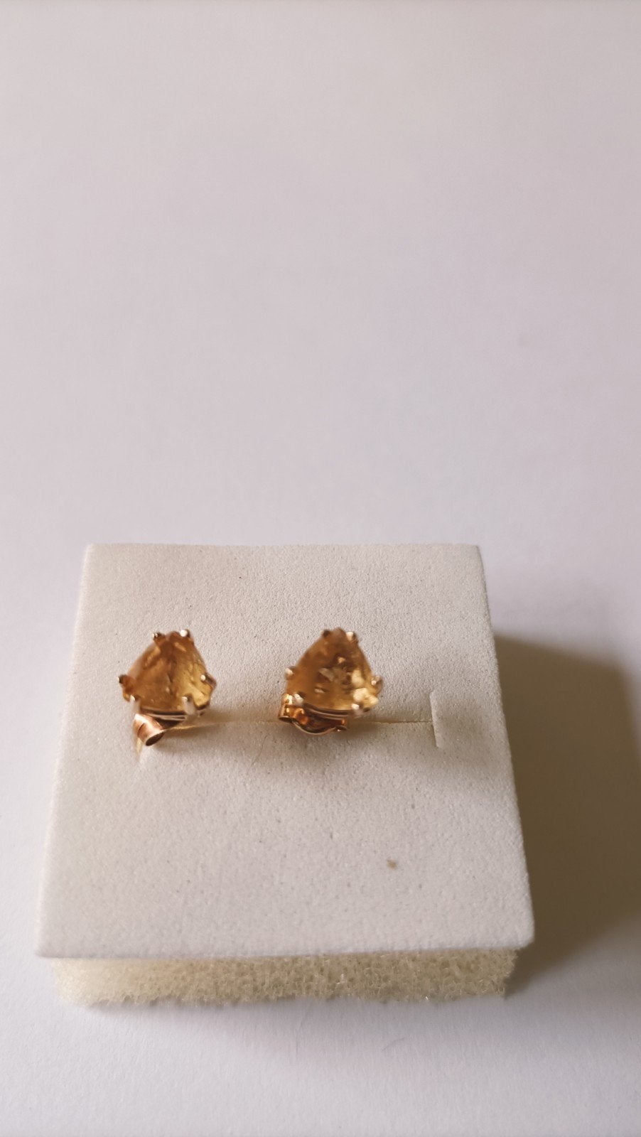 Gouden oorstekers met Citrien, 14 krt, Verzenden, Goud, Oorbellen, Met edelsteen