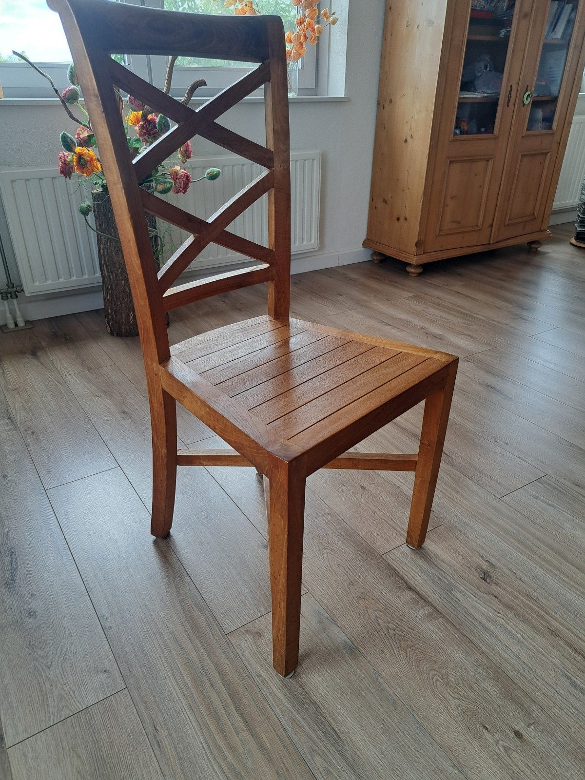 Grenen houten stoelen 6 stuks, Huis en Inrichting, Stoelen, Ophalen, Gebruikt, Bruin