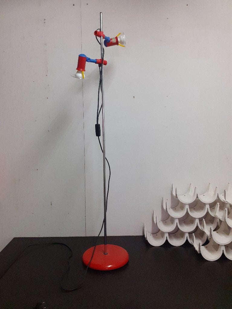 jaren 80 design Ikea Memphis vloerlamp 2 spots retro vintage, Huis en Inrichting, Gebruikt, Ikea, ?, Metaal