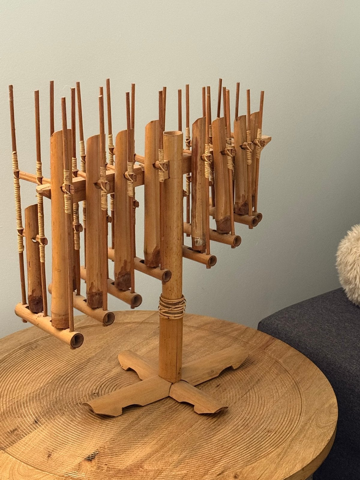 Traditionele Indonesische Angklung - Bamboe Muziekinstrument, Ophalen of Verzenden, Zo goed als nieuw, Overige soorten