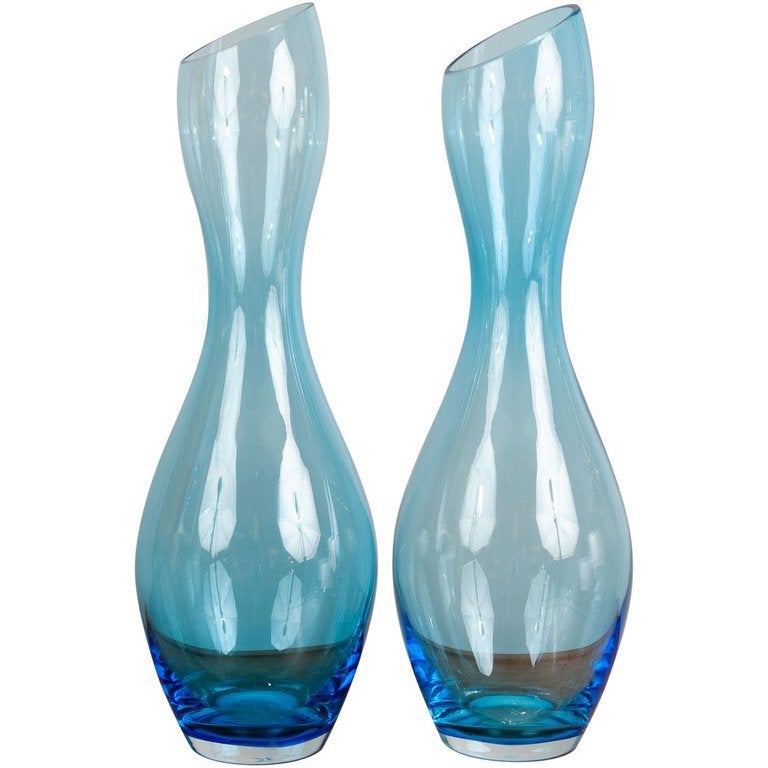 PAIR OF 1970S BULBOUS ROSENTHAL TURQUOISE VASES  Buy with, Ophalen of Verzenden