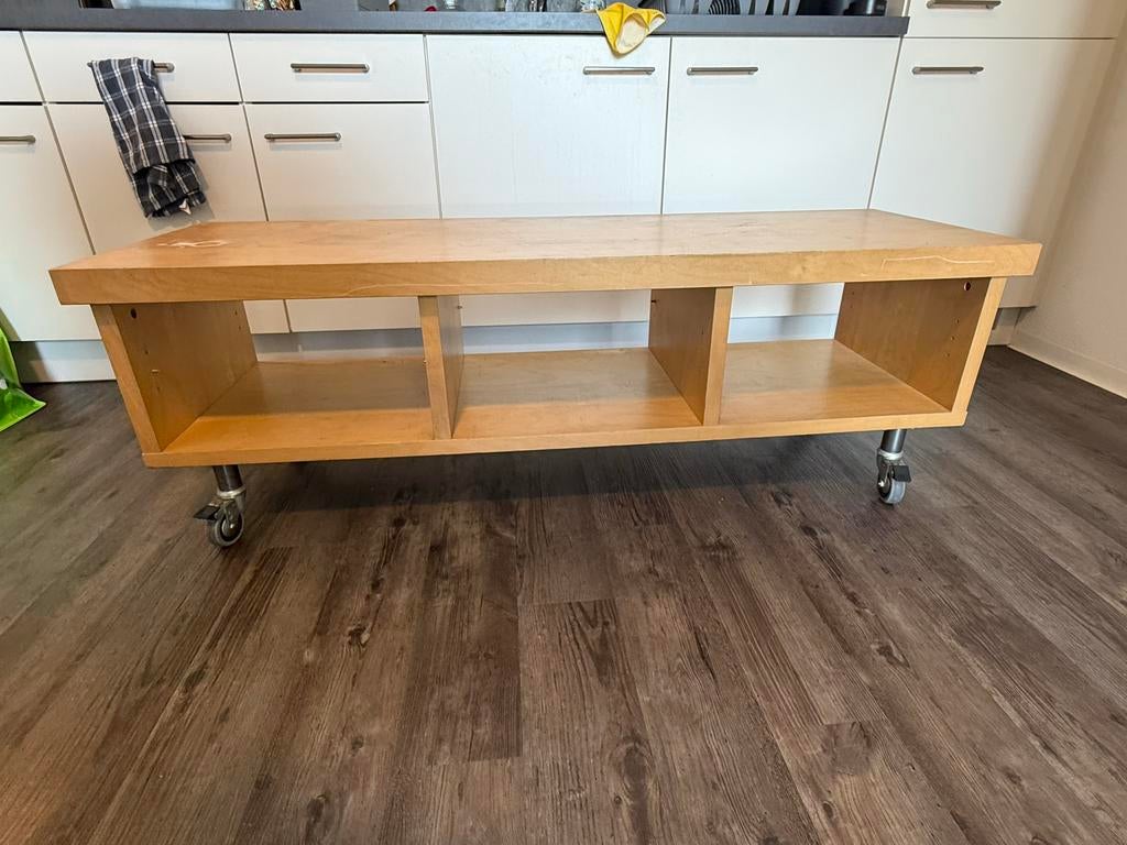Wooden TV cabinet, 100 tot 150 cm, Ophalen of Verzenden, Zo goed als nieuw, Minder dan 100 cm