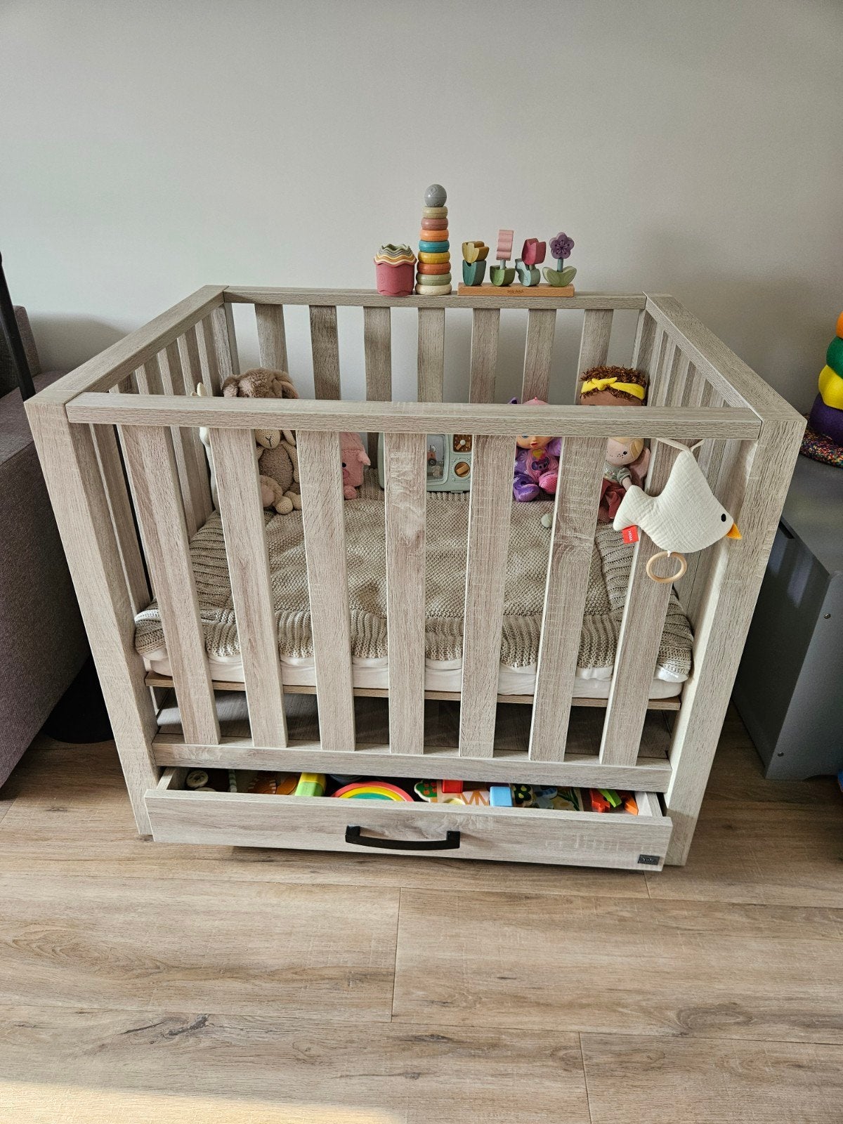 TWF box met lade - inclusief matras en boxkleed! Zeer netjes, Ophalen, Zo goed als nieuw, Boxkleed