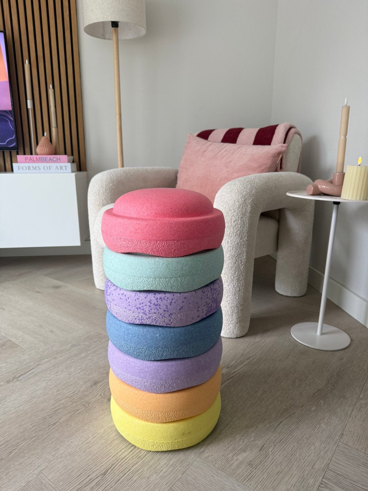 Stapelstein stenen pastel 7 stuks, Ophalen, Zo goed als nieuw