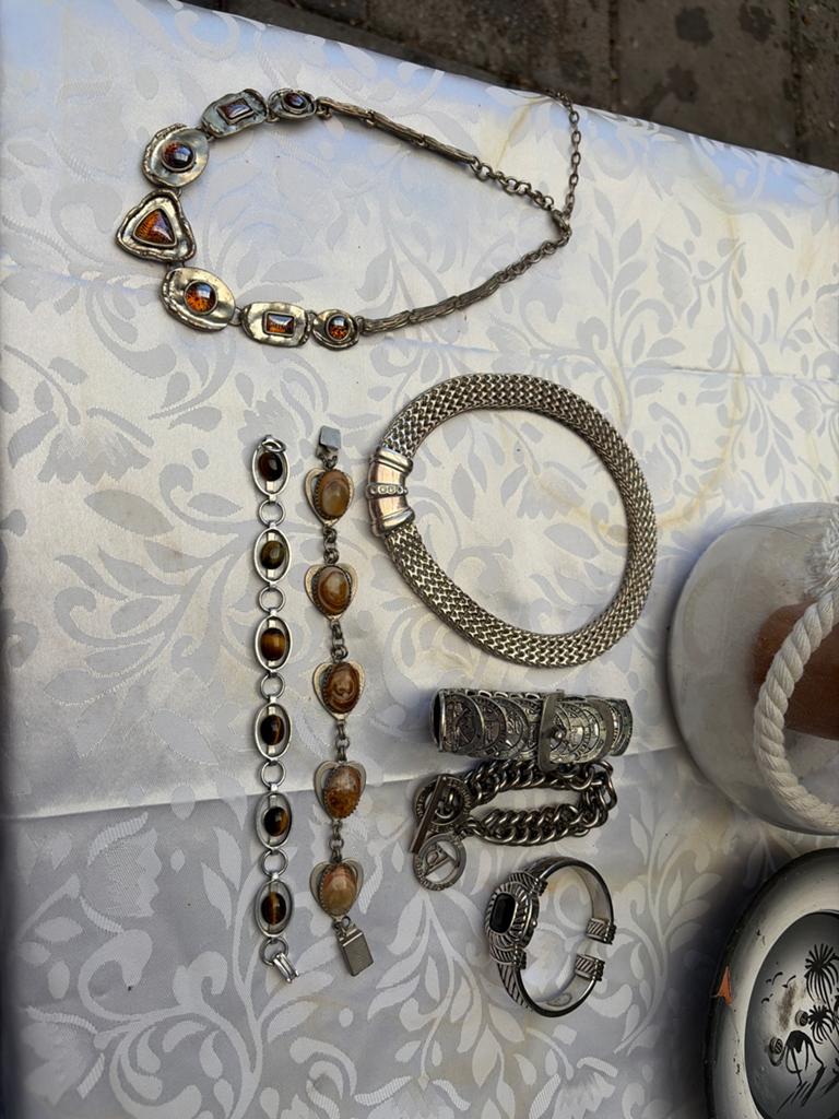 Retro Vintage Sieraden Set: Ketting, Armbanden & Horloge, Sieraden, Tassen en Uiterlijk, Kettingen, Gebruikt, Ophalen of Verzenden