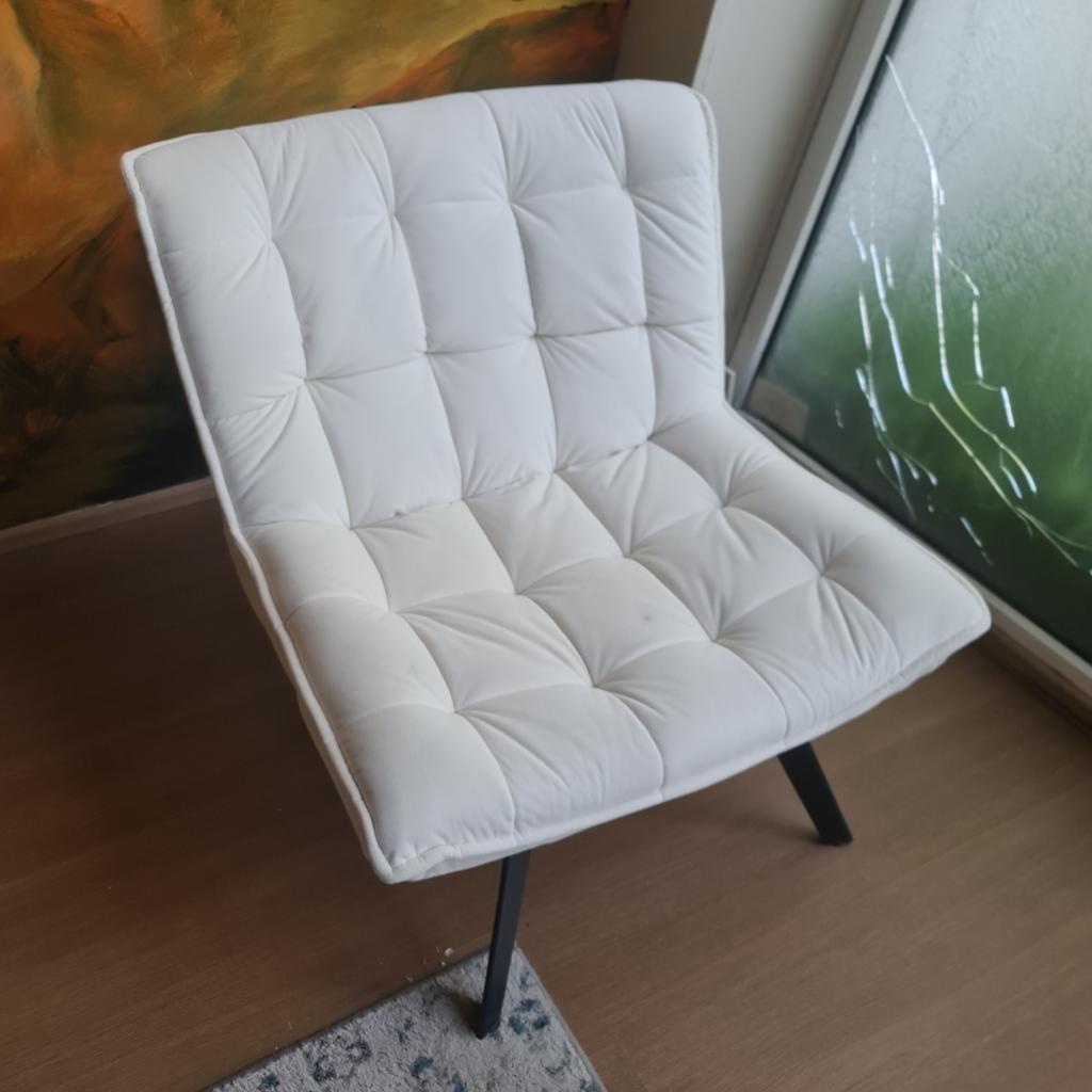 Zara Home stoel - comfortabele fauteuil, Huis en Inrichting, Modern, Comfortabel, Gebruikt, Wit, Ophalen of Verzenden