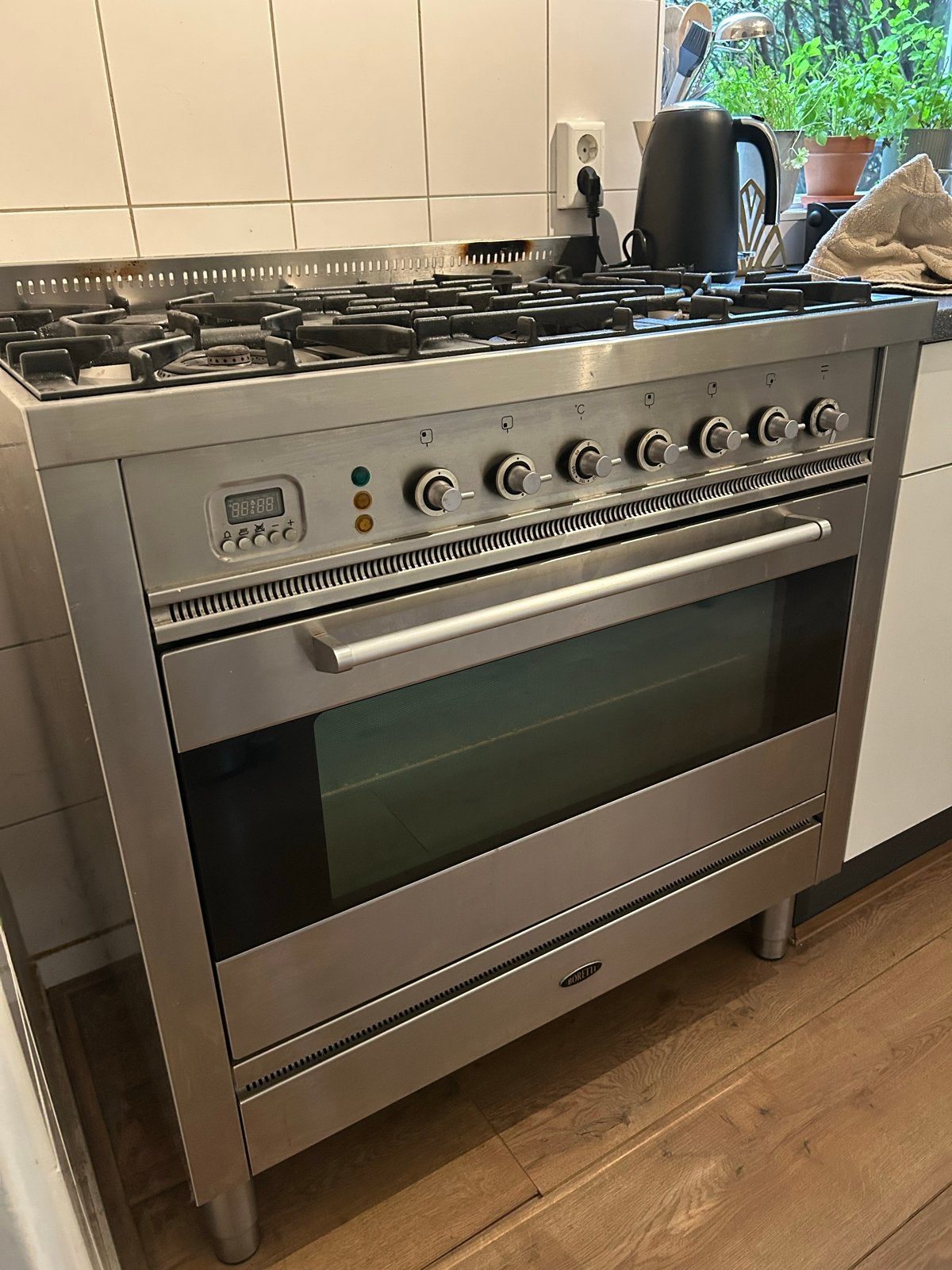 Boretti Gasfornuis 90 cm, Witgoed en Apparatuur, Ophalen, Hete lucht, 60 cm of meer, Gas