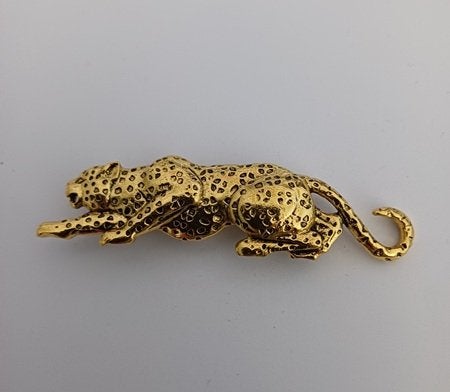 Goudkleurige broche luipaard, Verzenden, Nieuw, Goud, Overige materialen