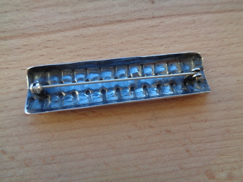 zilveren Art Deco broche [849], 4 tot 7 cm, Verzenden, Zo goed als nieuw, Zilver