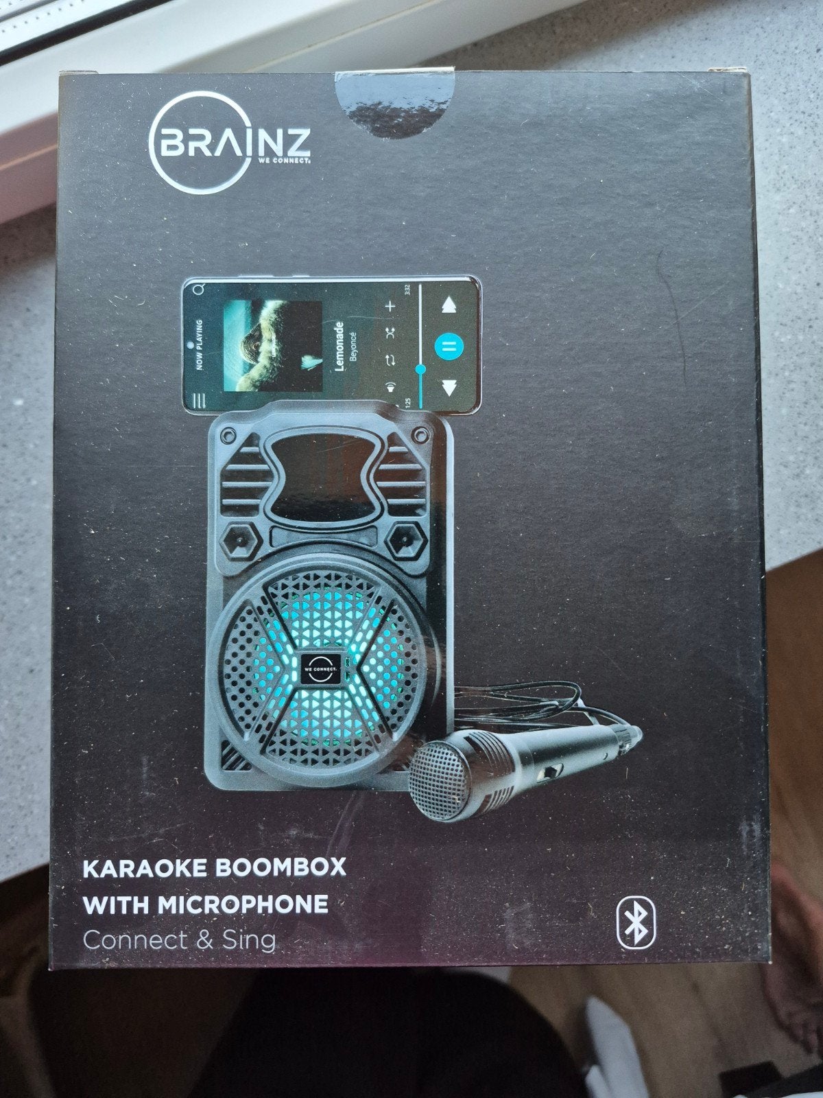 BRAINZ Karaoke Boombox met Microfoon - Bluetooth, Ophalen of Verzenden, Nieuw, Complete set