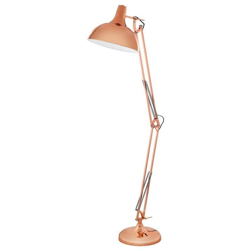 ivm verhuizing grote rosé koperen staande lamp - schemerlamp, Huis en Inrichting, Lampen | Vloerlampen, Ophalen, Gebruikt, E27 (groot)