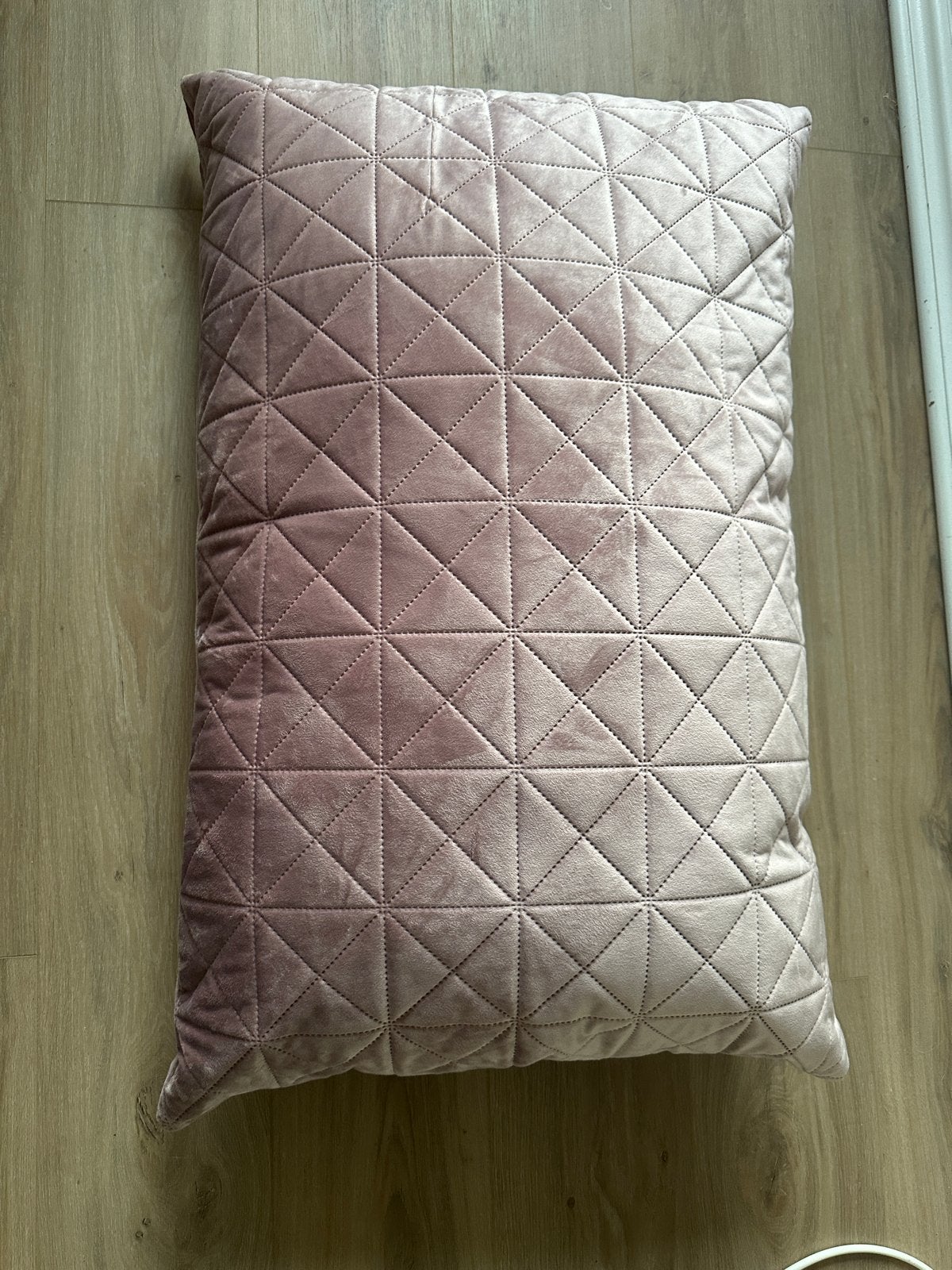 Groot fluwelen kussen 80x50 cm met rits - Oud Roze, Huis en Inrichting, Ophalen, Met ritssluiting, Zo goed als nieuw, Sierkussen
